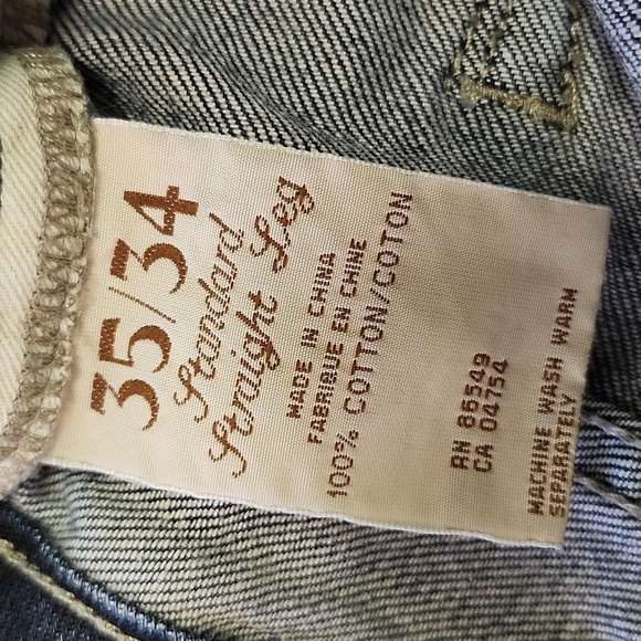 TOMMY BAHAMA Men's Standard Straight Leg Dark Blue Cotton Jeans 35/34 - Picture 12 of 12